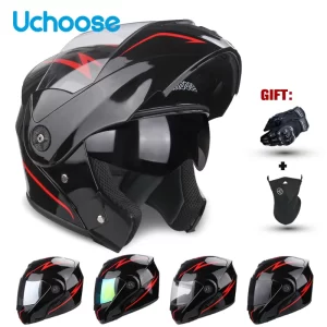 Casco de motocicleta Uchoose con doble lente - compra directa a china - aliexpress