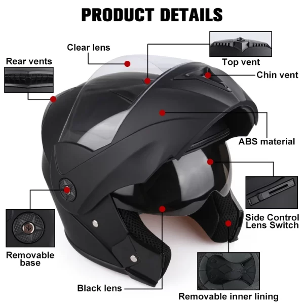 Casco de motocicleta Uchoose con doble lente - compra directa a china - aliexpress - Imagen 5
